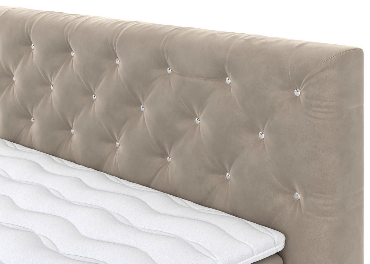 Boxspringbett Castle Beige Lxf: ca. 180x200 cm - Beige/Schwarz, Holzwerkstoff/Textil (180/200cm) - MID.YOU