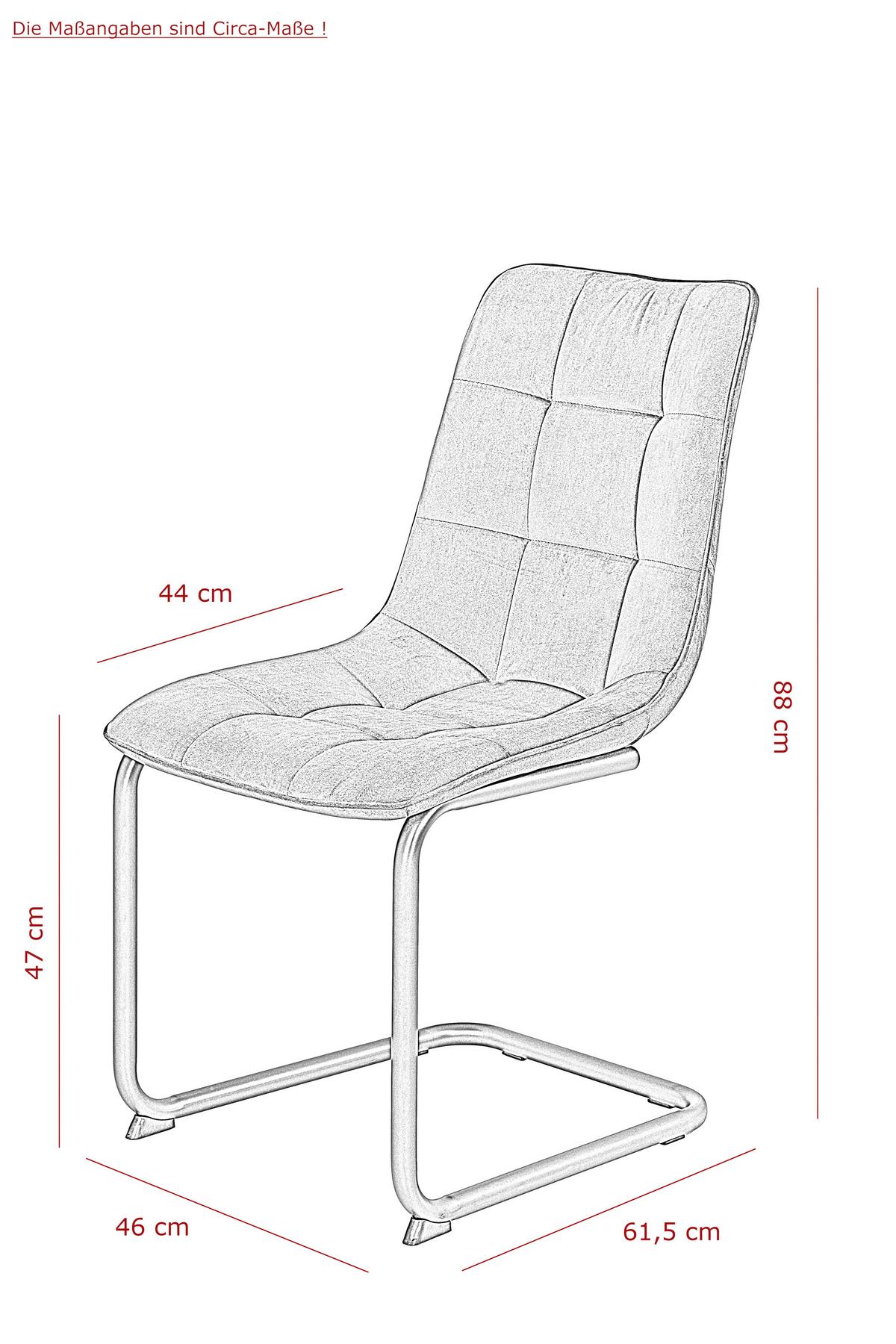 Schwingstuhl Jenny Samtbezug Schwarz Gepolstert - Schwarz, Basics, Textil/Metall (46/88/61,5cm) - MID.YOU