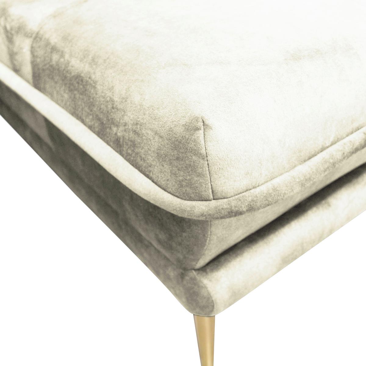 Ecksofa Whisper Creme S: 264x196 cm - Goldfarben/Creme, Design, Textil (264/196cm) - MID.YOU