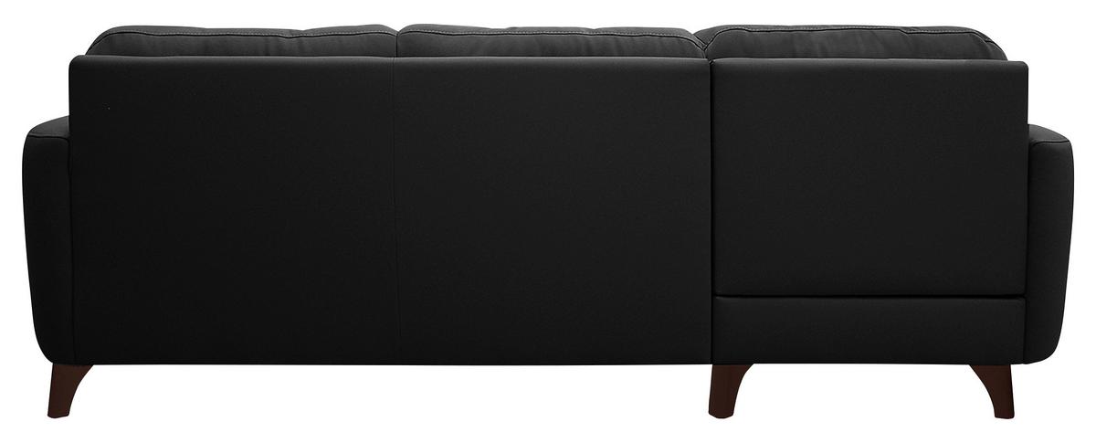 Ecksofa Nordic Schwarz S: 238x168 cm - Buchefarben/Schwarz, Design, Leder/Textil (238/168cm) - Livetastic