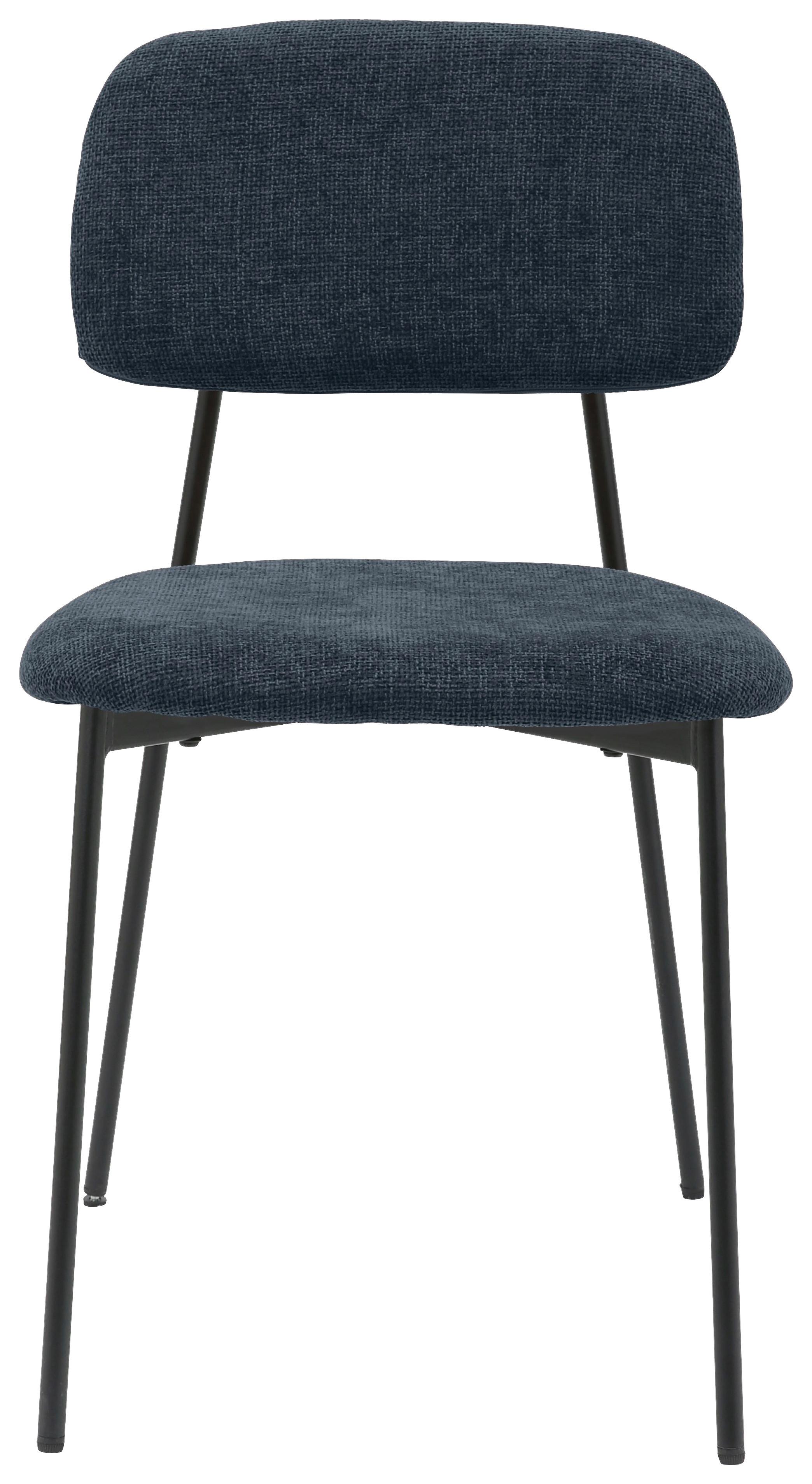 Vierfußstuhl Sören Giga-S - Blau/Schwarz, KONVENTIONELL, Textil/Metall (44/78/49cm)