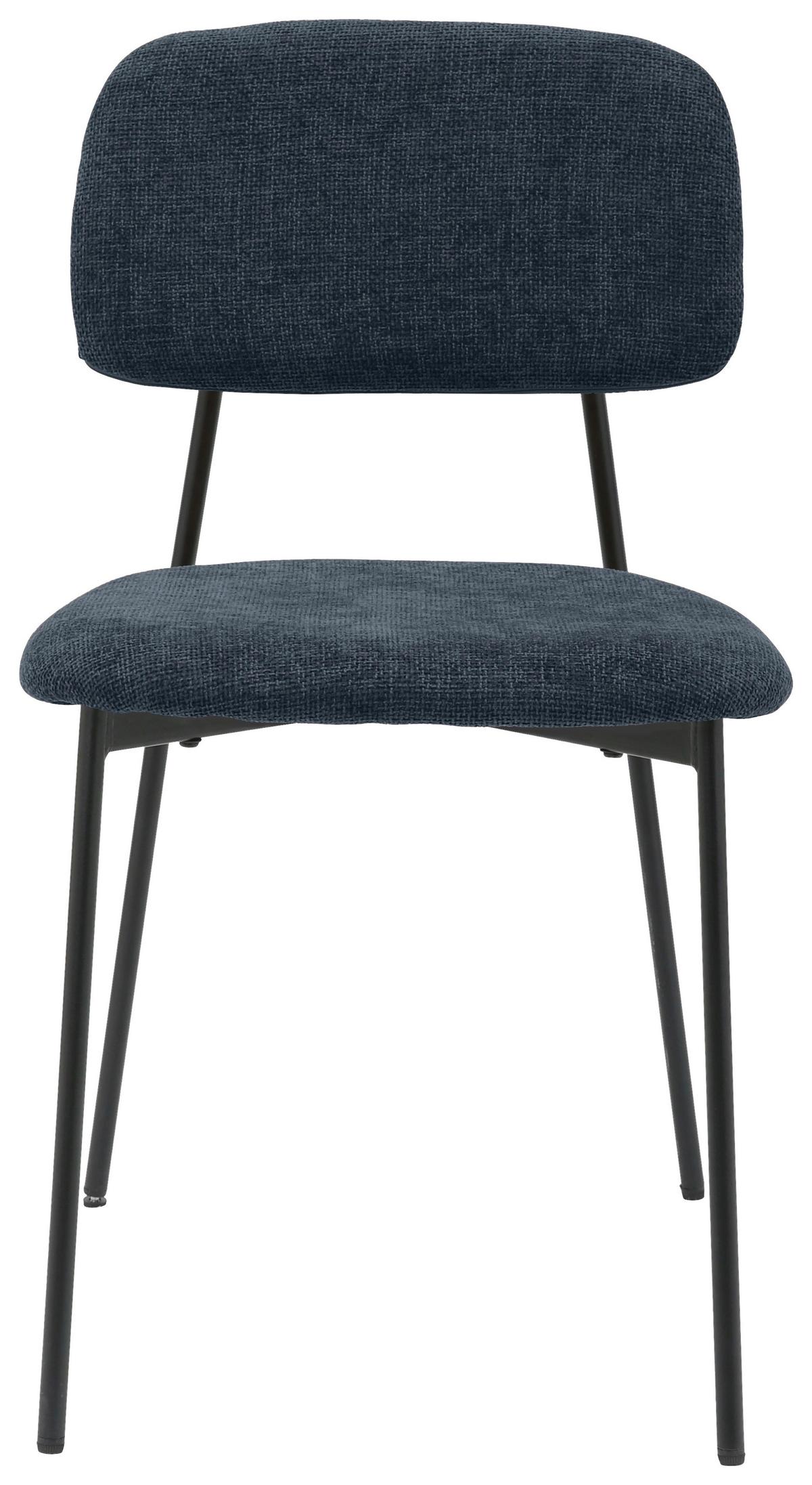 Négylábú Szék Sören Giga-S - fekete/kék, Konventionell, textil/fém (44/78/49cm)