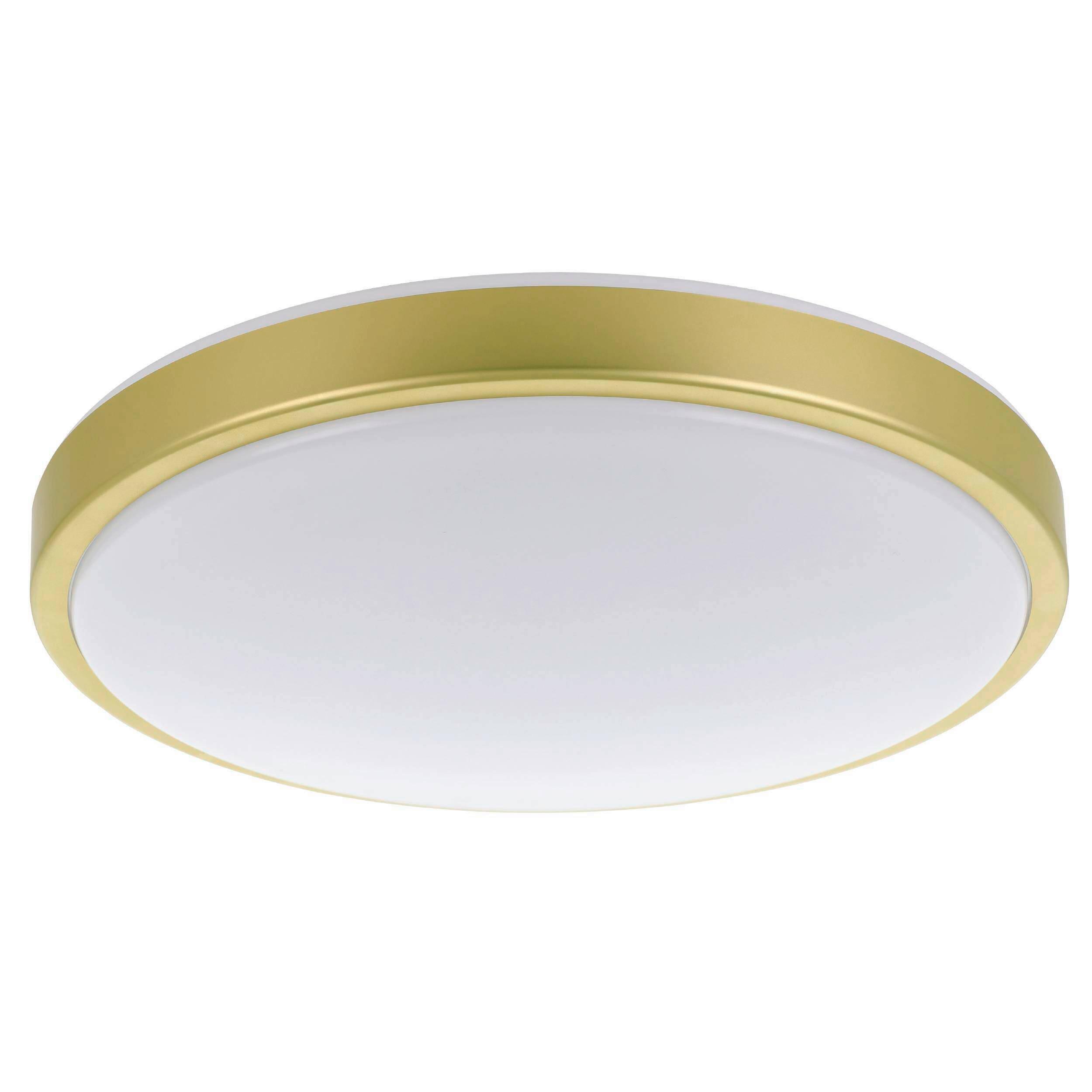 Deckenleuchte Lezuza Ø 43 Cm - Messingfarben/Weiß, Basics, Kunststoff/Metall (43/9cm) - Eglo