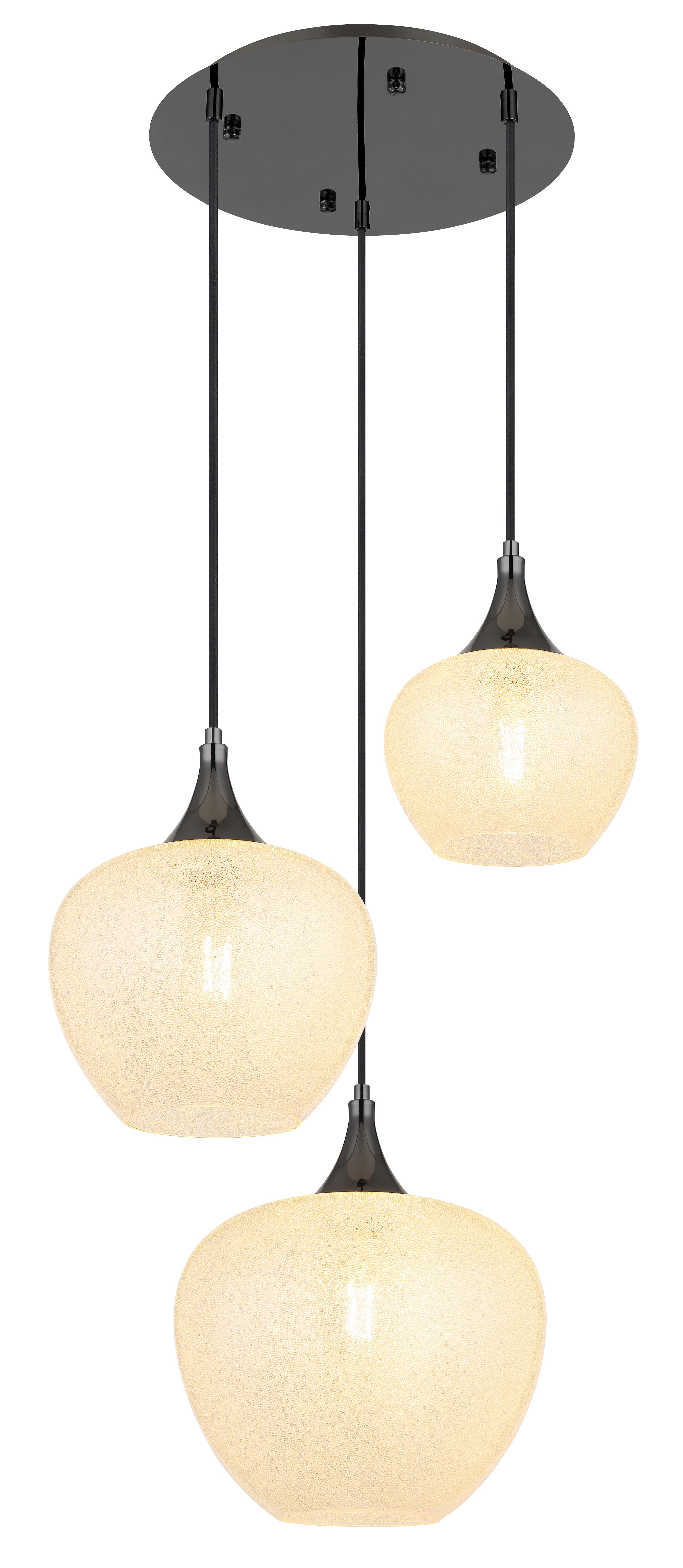 Hängeleuchte 15548-3hk - Klar/Chromfarben, KONVENTIONELL, Glas/Kunststoff (49/120cm) - Globo