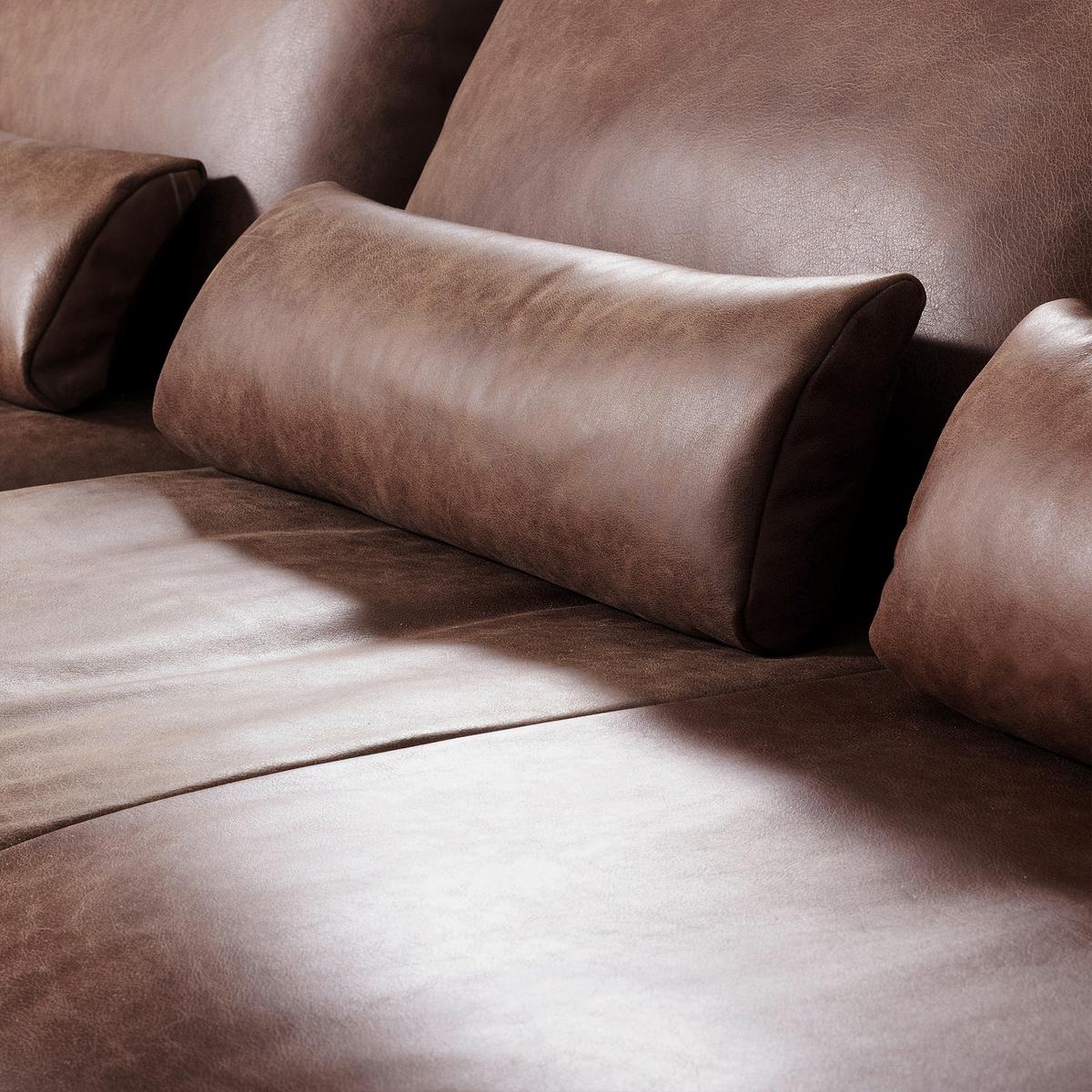 Ecksofa Berlin Braun S: 172 cm - Schwarz/Braun, Design, Leder (172/313cm) - Livetastic