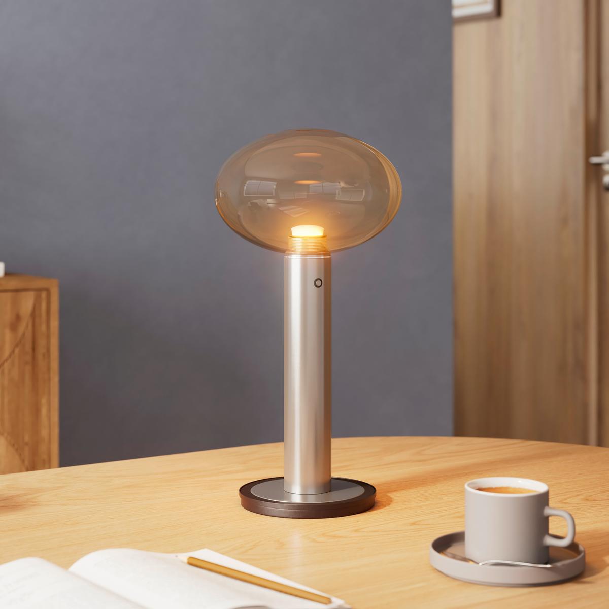 STOLNÍ LAMPA SIOP - jantarové barvy/černá, Moderní, kov/plast (20/20/38,5cm)