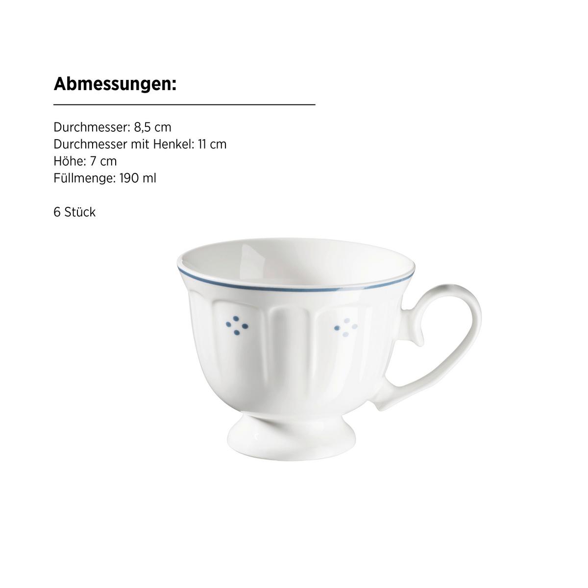 Kaffeeservice Keramik, Weiß, 18-teilig - Weiß, Basics, Keramik - Mäser