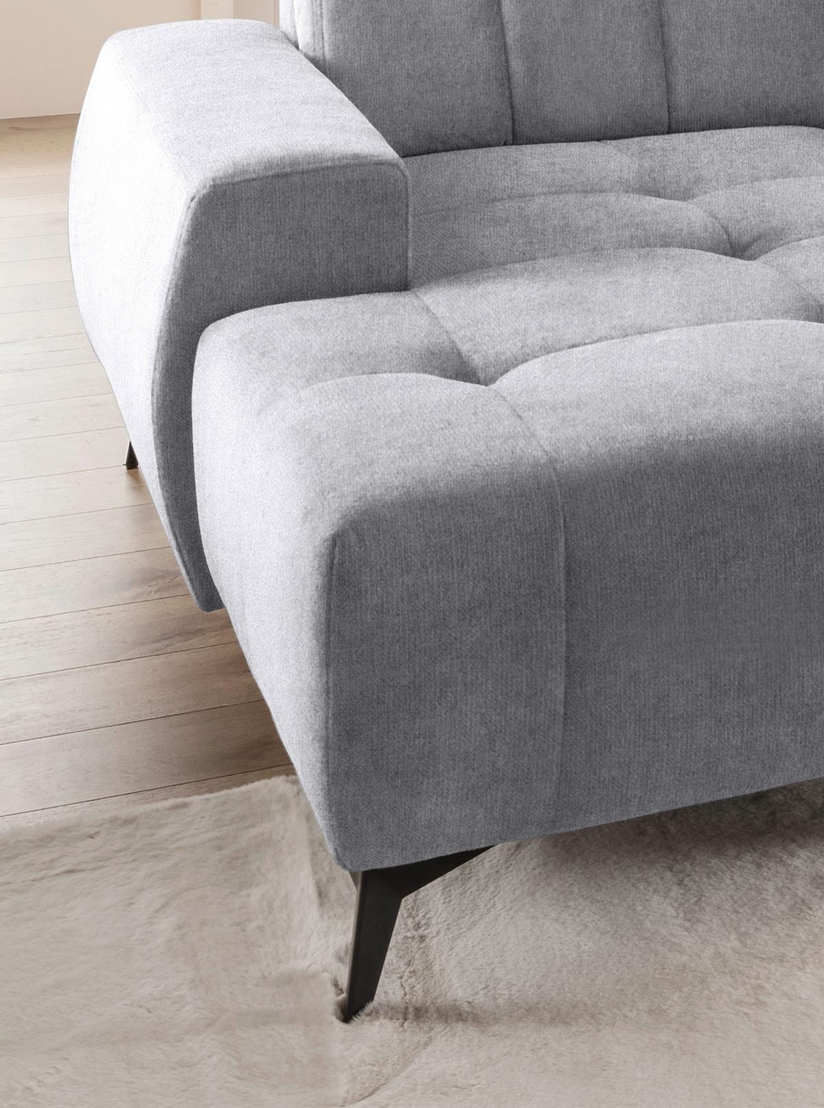 Ecksofa, Sitzvorzug Elektrisch Sano, Hellgrau, 180x337x200cm - Hellgrau/Schwarz, MODERN, Textil (180/337/200cm) - Livetastic