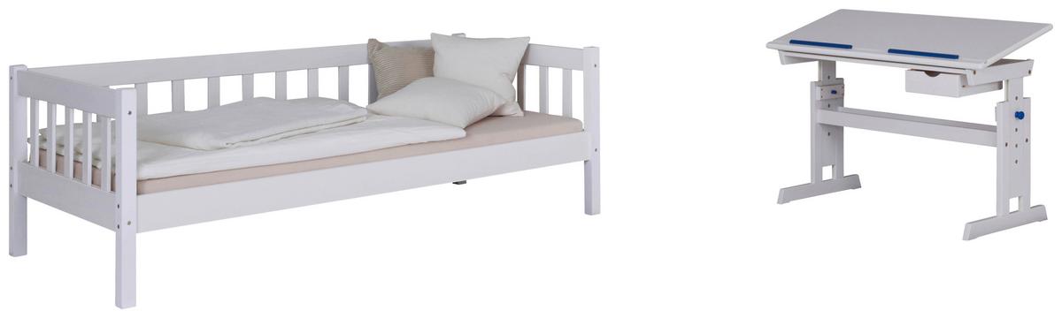 EINZELZIMMER Baru Weiß 2-teilig - Blau/Hellrosa, MODERN, Holz/Holzwerkstoff - MID.YOU