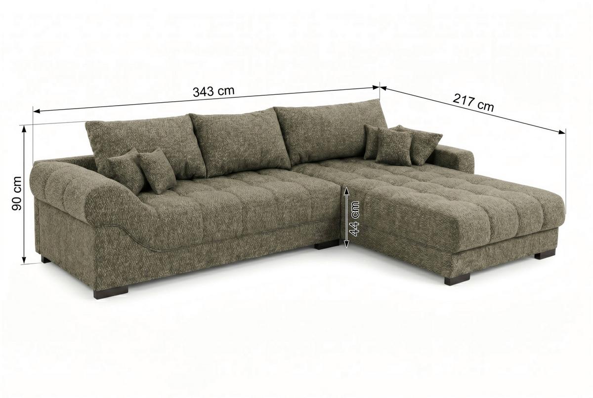 Boxspringová pohovka EMIL, oboustranná, tmavě zelená - černá/tmavě zelená, Romantický / Rustikální, dřevo/kompozitní dřevo (343/217cm)