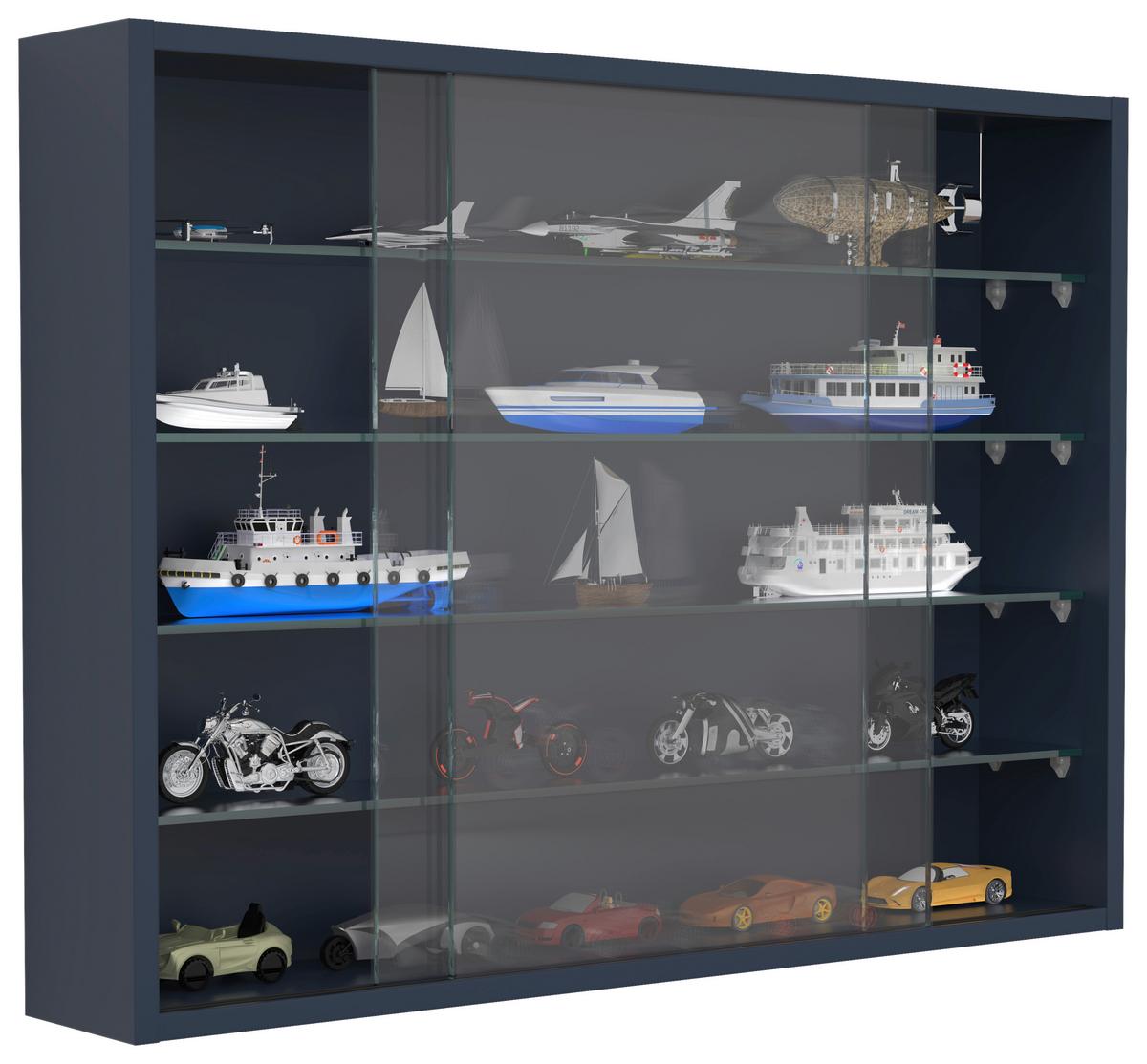 Hängevitrine Drivalo Anthrazit B: 75 Cm - Transparent/Anthrazit, Design, Glas/Holzwerkstoff (75/55/12cm) - MID.YOU