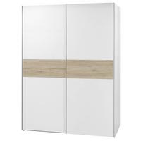 ŠATNÍ SKŘÍŇ S POSUVNÝMI DVEŘM PULS *CENOVÝ TRHÁK* - bílá/barvy dubu, Moderní, kov/kompozitní dřevo (170/195,5/58,5cm) - Based