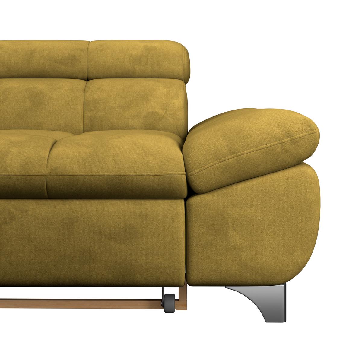Eckbank Gemini Senfgelb, B: 234cm - Chromfarben/Senfgelb, KONVENTIONELL, Textil (234/312cm)