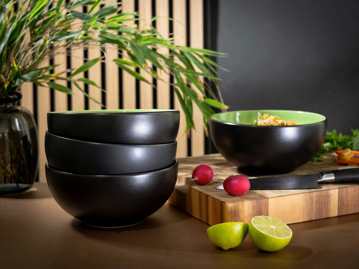 SCHÜSSELSET 24930 HOT GREEN BUDDHA BOWL - Gelb/Schwarz, Basics, Keramik (17,5/8,5cm) - Creatable