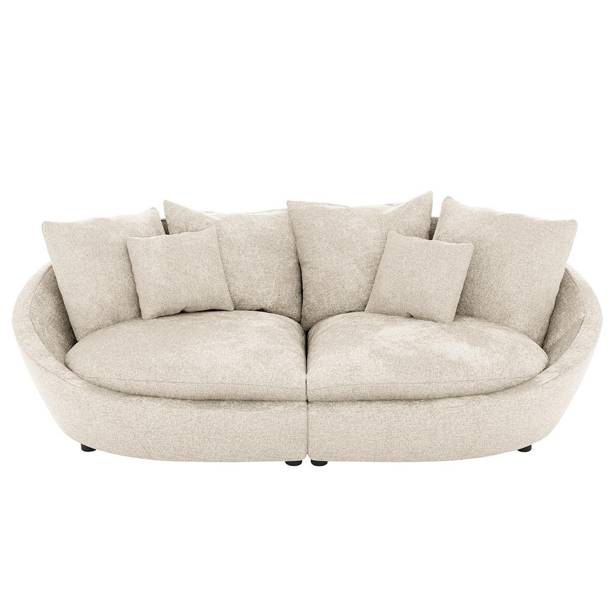 Bigsofa Maui, Silberfarben B: 280 cm - Silberfarben/Schwarz, MODERN, Textil (280/87/131cm) - Trendmanufaktur
