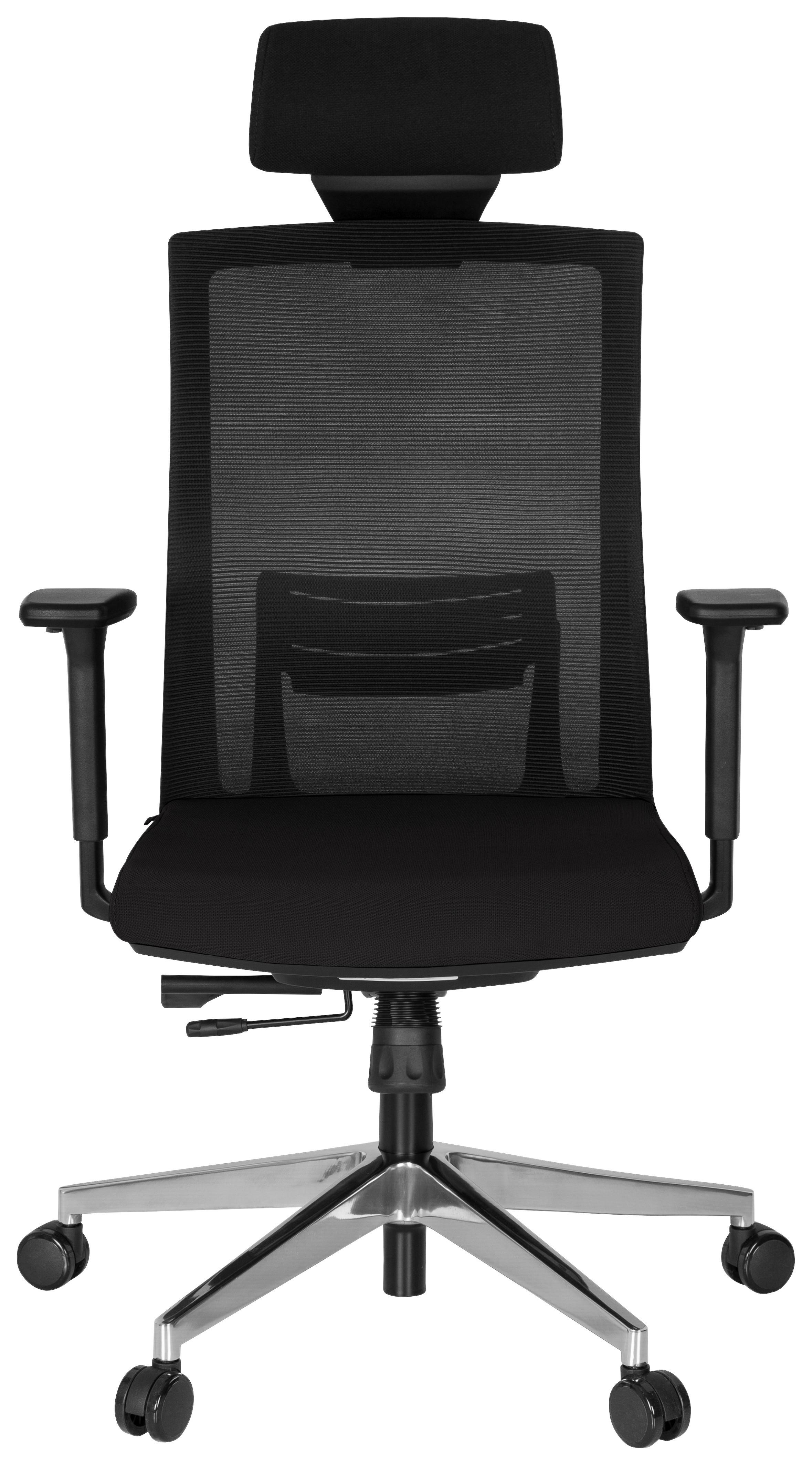 Drehstuhl Captiva Armstützen Schwarz Bis 120kg - Alufarben/Schwarz, MODERN, Kunststoff/Textil (68/131/63cm) - MID.YOU