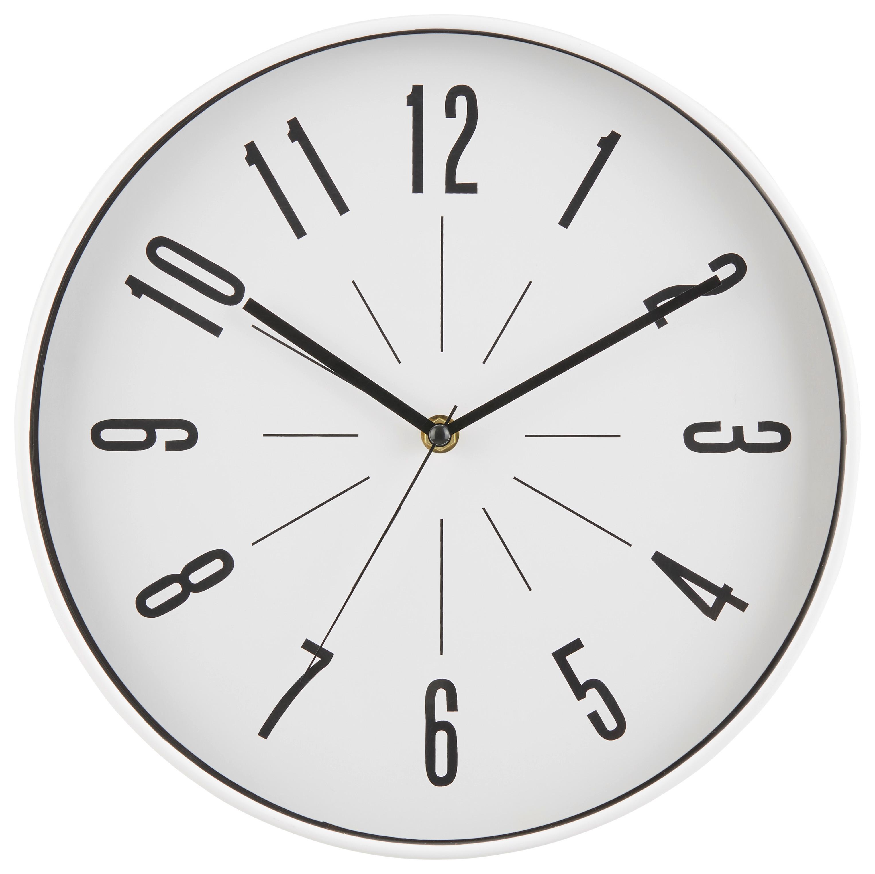 Wanduhr Alexy Versch. Designs, D: 30 cm - Schwarz/Weiß, Basics, Glas/Kunststoff (30cm) - Ondega