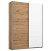Schwebetürenschrank 136cm Subito Eiche Artisan Dekor - Weiß/Eiche Artisan, MODERN, Holzwerkstoff (136/197/61cm) - Rauch Möbel