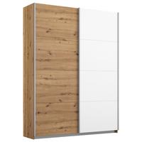 Schwebetürenschrank 136cm Subito Eiche Artisan Dekor - Weiß/Eiche Artisan, MODERN, Holzwerkstoff (136/197/61cm) - Rauch Möbel