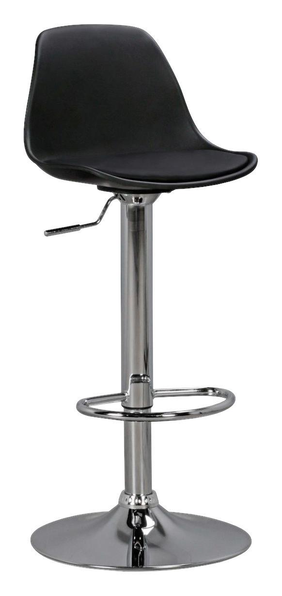 Barová stolička Korsika čierna - čierna/chrómová, Modern, kov/textil (40/104/40cm) - MID.YOU