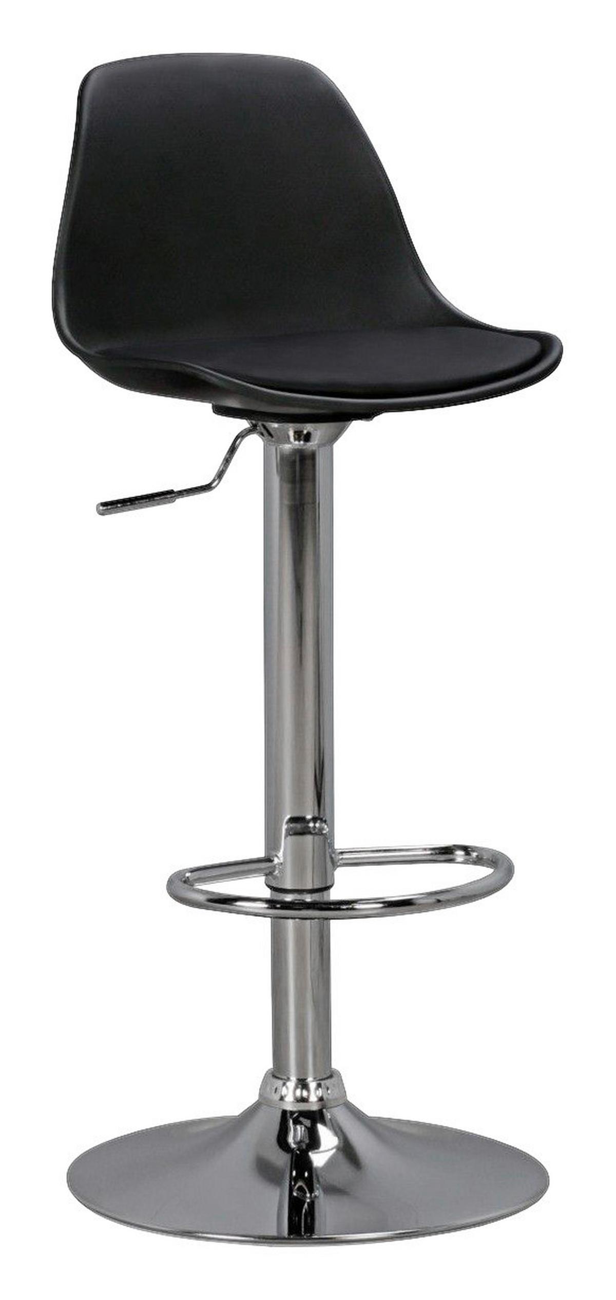 Barhocker drehbar Korsika Schwarz/ Chromfarben - Chromfarben/Schwarz, MODERN, Kunststoff/Textil (40/104/40cm) - MID.YOU