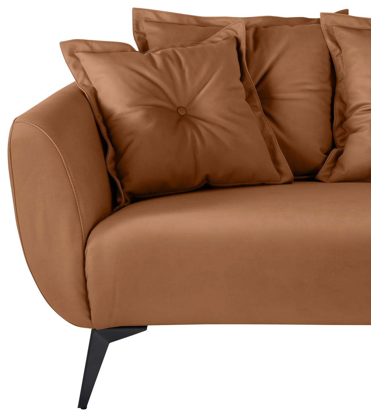 Ecksofa Baggio Cognac S: 277x162 Cm - Cognac/Schwarz, MODERN, Textil (277/162cm) - Livetastic
