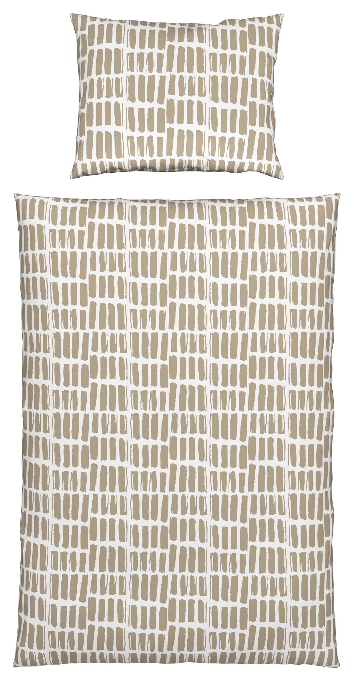 Posteľná bielizeň Adam, 70/90 140/200cm - biela/béžová, Modern, textil (140/200cm) - Mömax