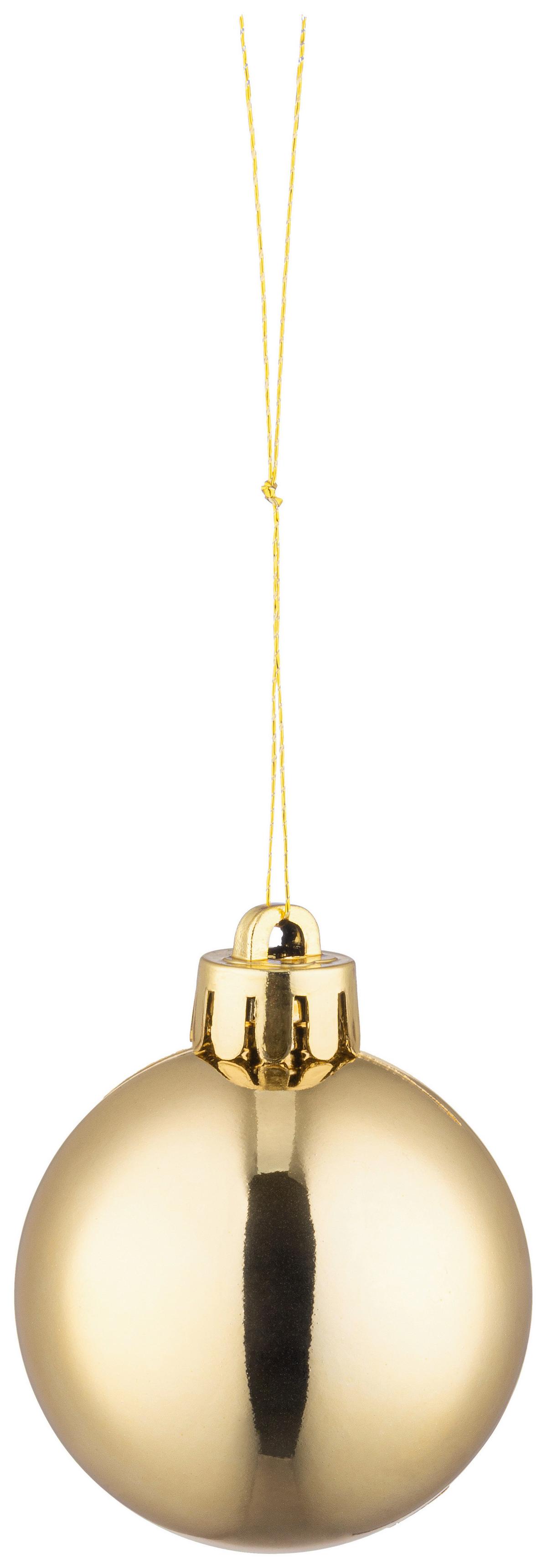 CHRISTBAUMKUGEL-SET Ena, Goldfarben, 90-teilig - Goldfarben, KONVENTIONELL, Kunststoff - Luca Bessoni