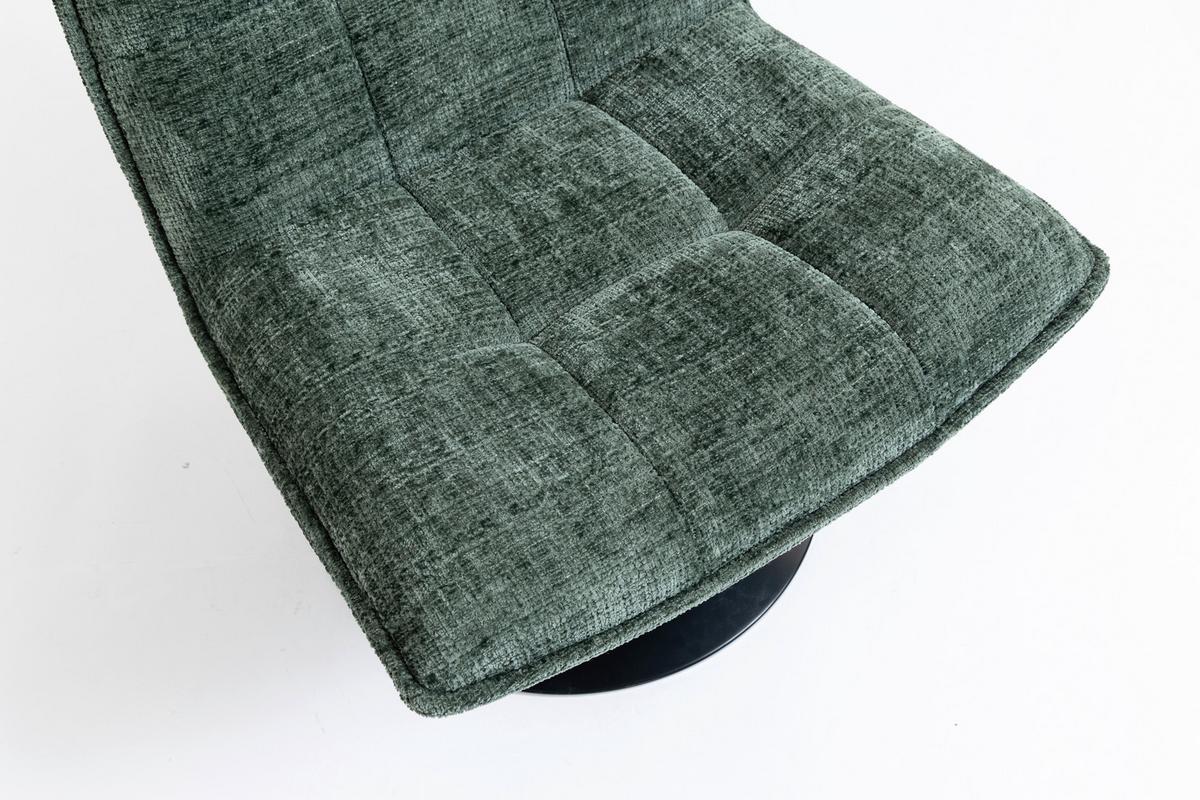 Relaxliege Kairo Grün Sitzfläche drehbar, B: 71 cm - Schwarz/Grün, MODERN, Holz/Textil (71/88/89cm)
