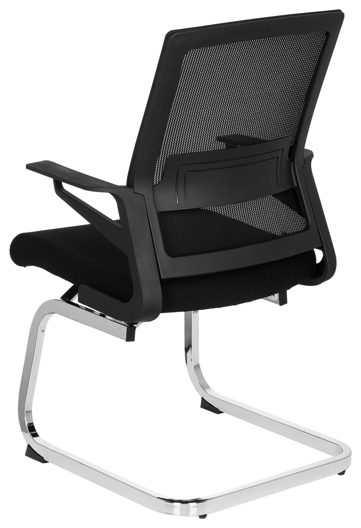 Besucherstuhl Inventor V Schwarz - Chromfarben/Schwarz, MODERN, Kunststoff/Textil (59/95/54cm) - MID.YOU