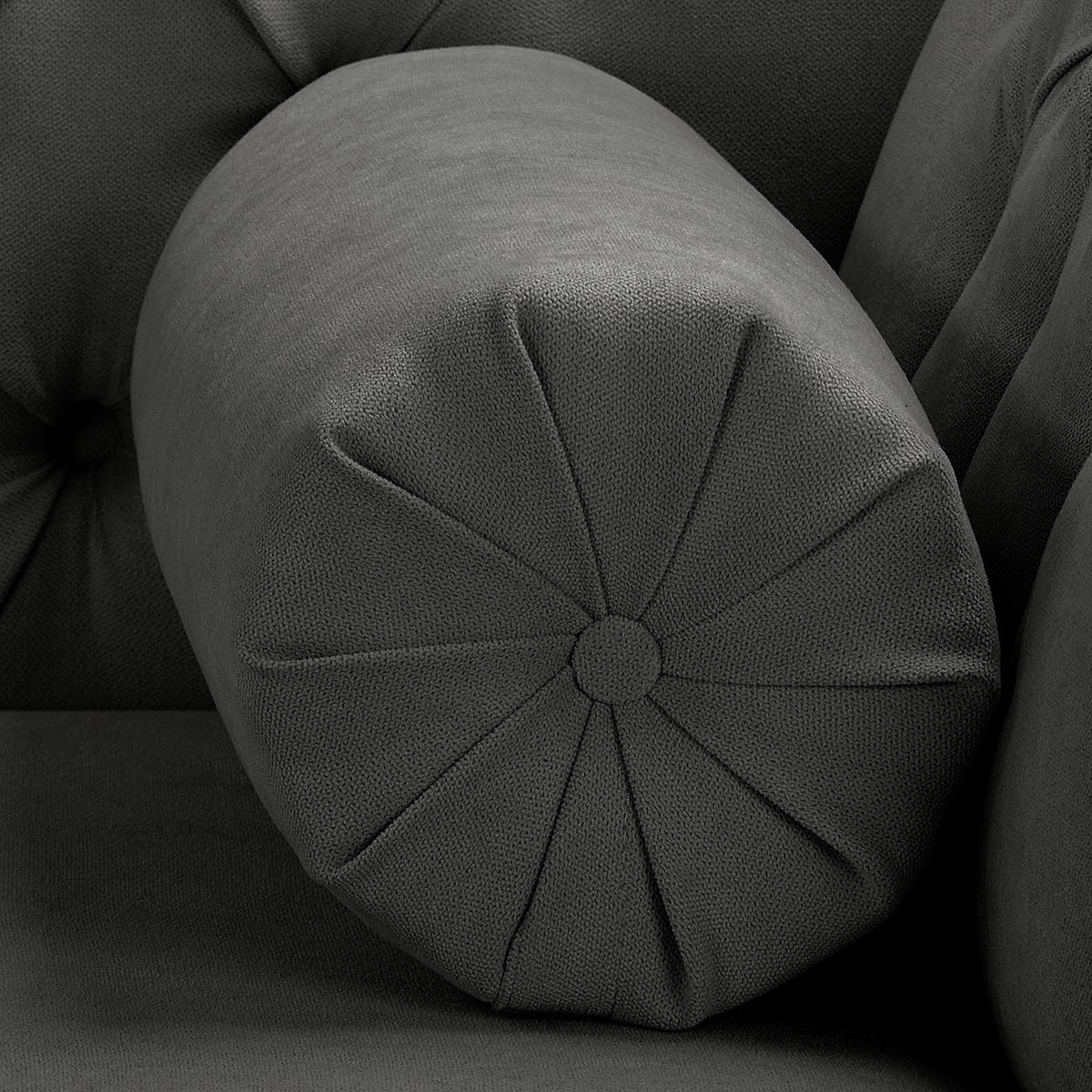 Récamiere Pako Dunkelgrau B: 185cm - Dunkelgrau/Braun, Design, Textil (185/93/75cm) - Livetastic