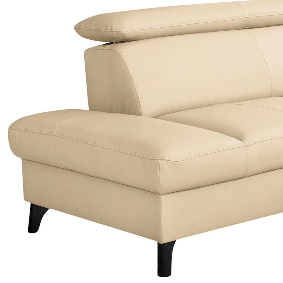 Ecksofa Note New Teilleder Beige 199x244 - Beige/Schwarz, Design, Leder/Textil (199/244cm) - Livetastic