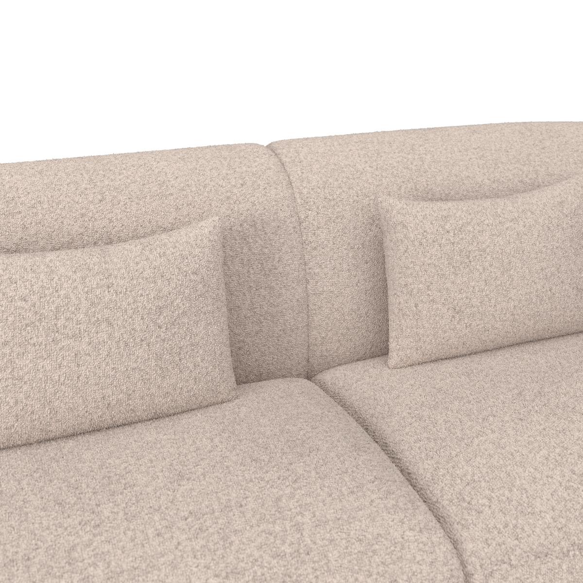Rohová sedačka ALBA, krémová - barvy dubu/krémová, Moderní, dřevo/textil (256/78/85/166cm) - Bessagi Home