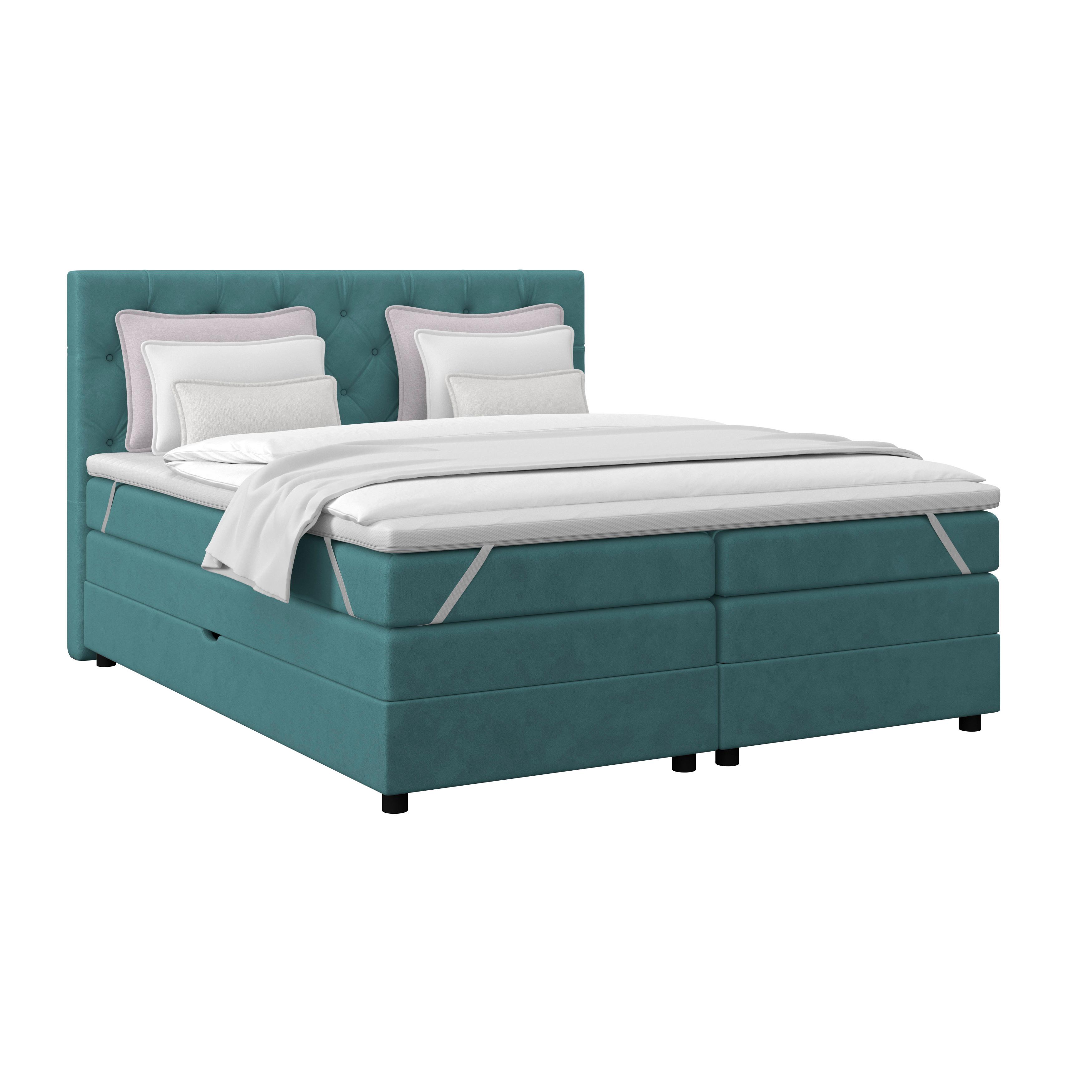 Boxspringbett Elio Petrol 160x200 Cm H2