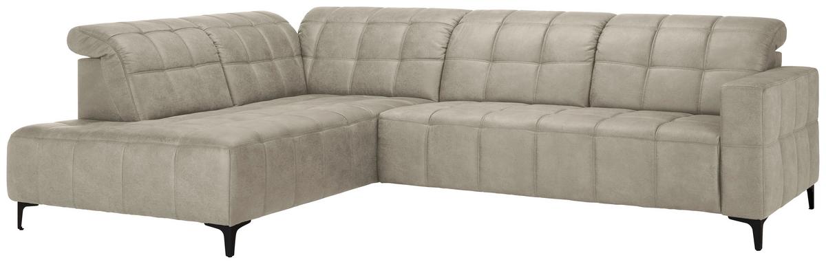 Rohová sedačka PANAMA, ľavá, sivá - čierna/sivá, Konventionell, kov/textil (216/304cm) - Premium Living