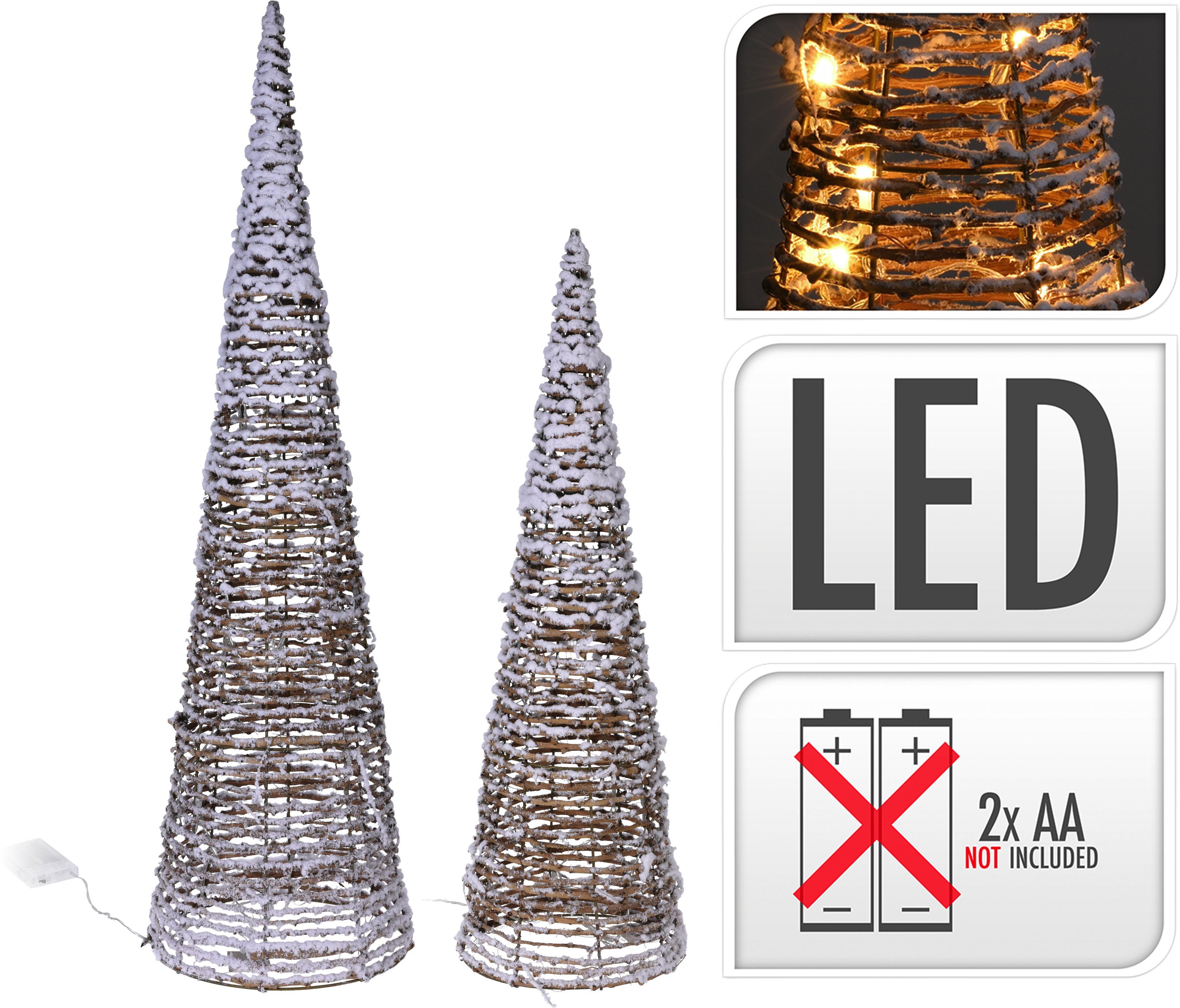 Led-dekorvilágítás Huberta - Barna/Fehér, konvencionális, Fa (22/80cm)