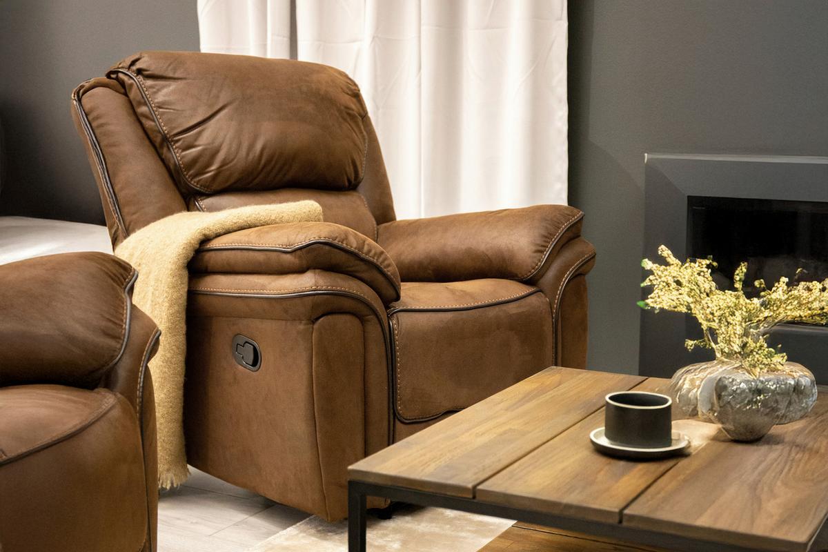 Fernsehsessel Saranda - Braun, Design, Kunststoff/Textil (98.5/96/99cm) - Livetastic