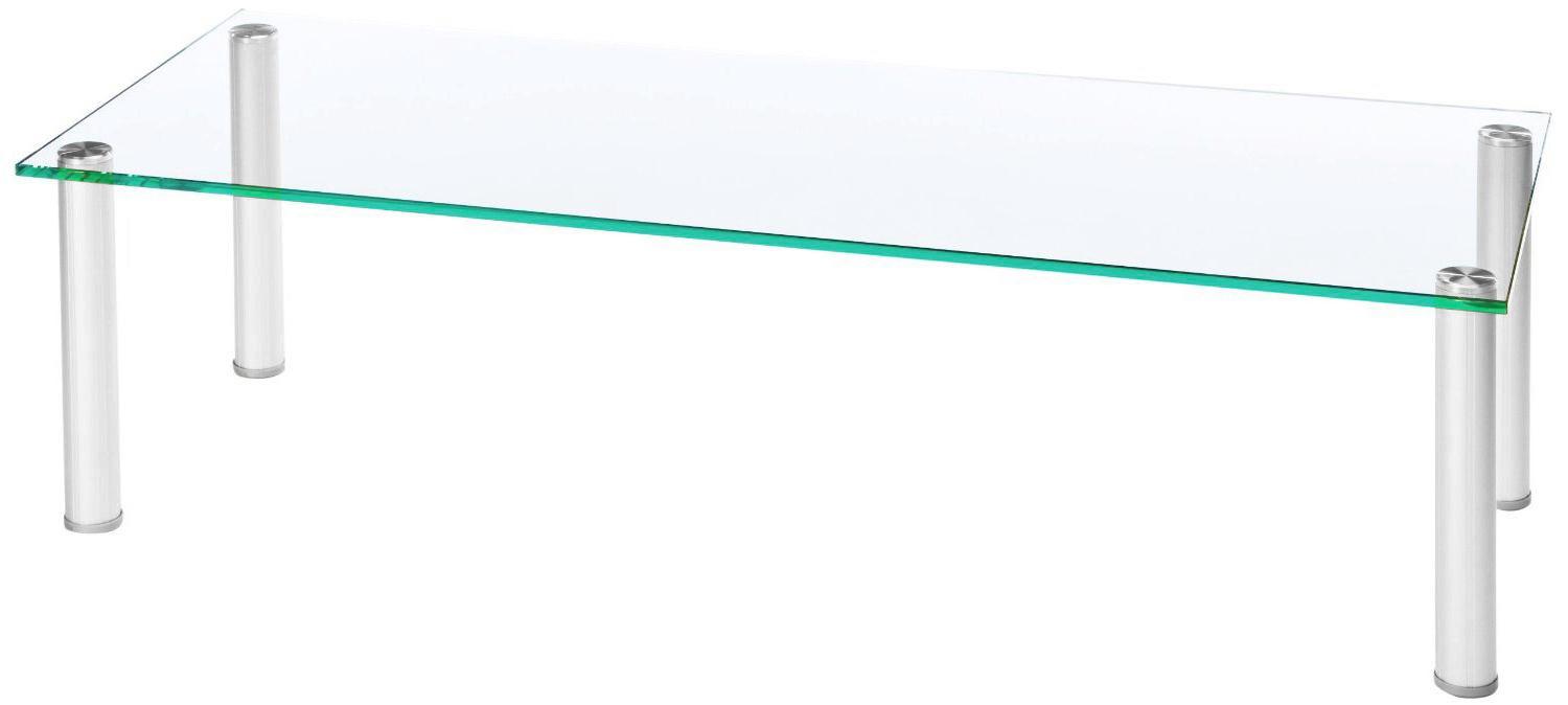 TV-Aufsatz Felino Maxi B: 105 cm - Klar/Silberfarben, KONVENTIONELL, Glas/Metall (105/30/42cm)