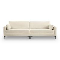 Viersitzer-Sofa Venti Creme B: 286cm - Creme/Schwarz, Basics, Holz/Textil (286/92/97cm) - MID.YOU