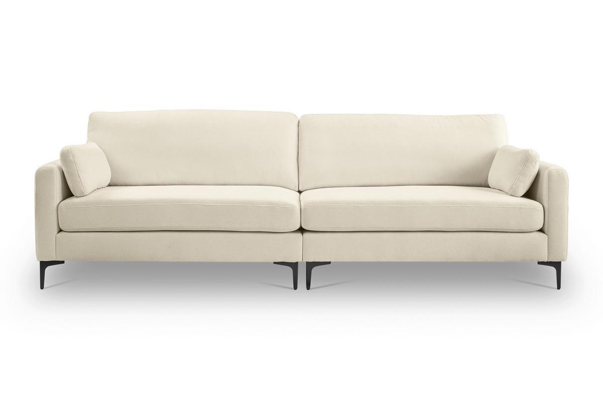 Viersitzer-Sofa Venti Creme B: 286cm - Creme/Schwarz, Basics, Holz/Textil (286/92/97cm) - MID.YOU