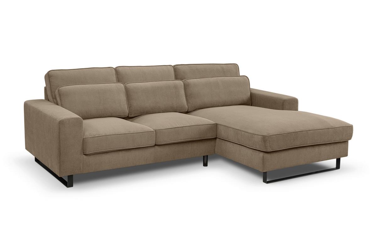 Ecksofa Bolivia Beigebraun S:276x183cm - Beige/Beigebraun, Basics, Holzwerkstoff/Textil (276/183cm) - MID.YOU