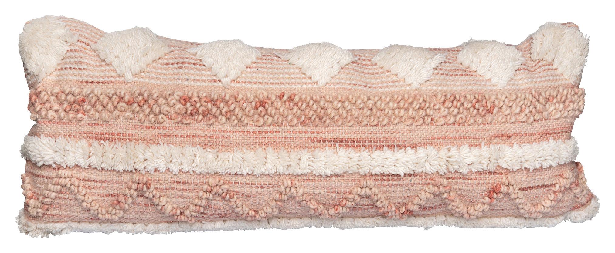 Zierkissen Bohist 225 35x95 cm Naturfaser Creme/Rosa mit Zipp - Creme/Rosa, KONVENTIONELL, Textil (95/35/15cm)