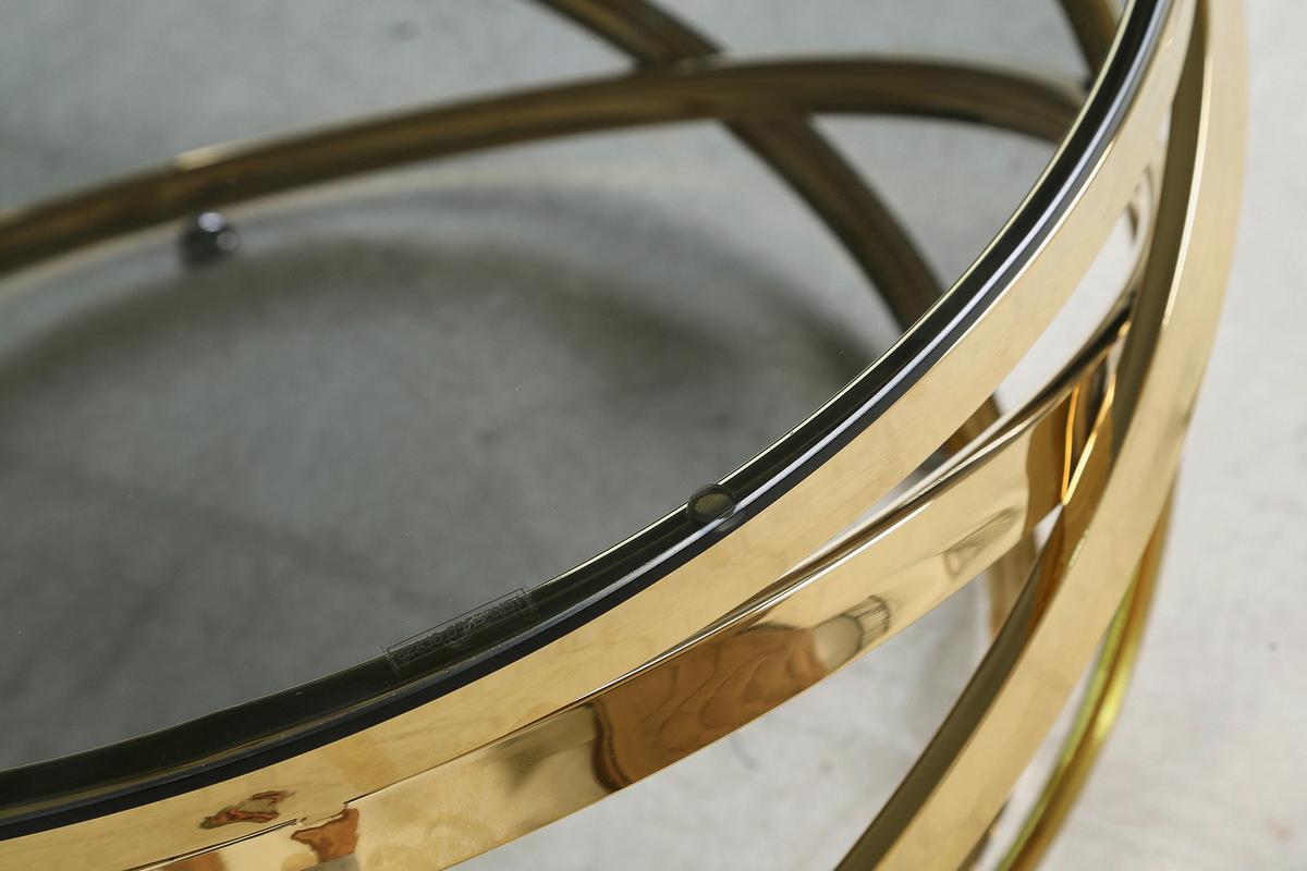 Couchtisch Grau, Goldfarben L: 80 Cm - Goldfarben/Grau, Design, Glas/Metall (80/80/42cm) - Livetastic