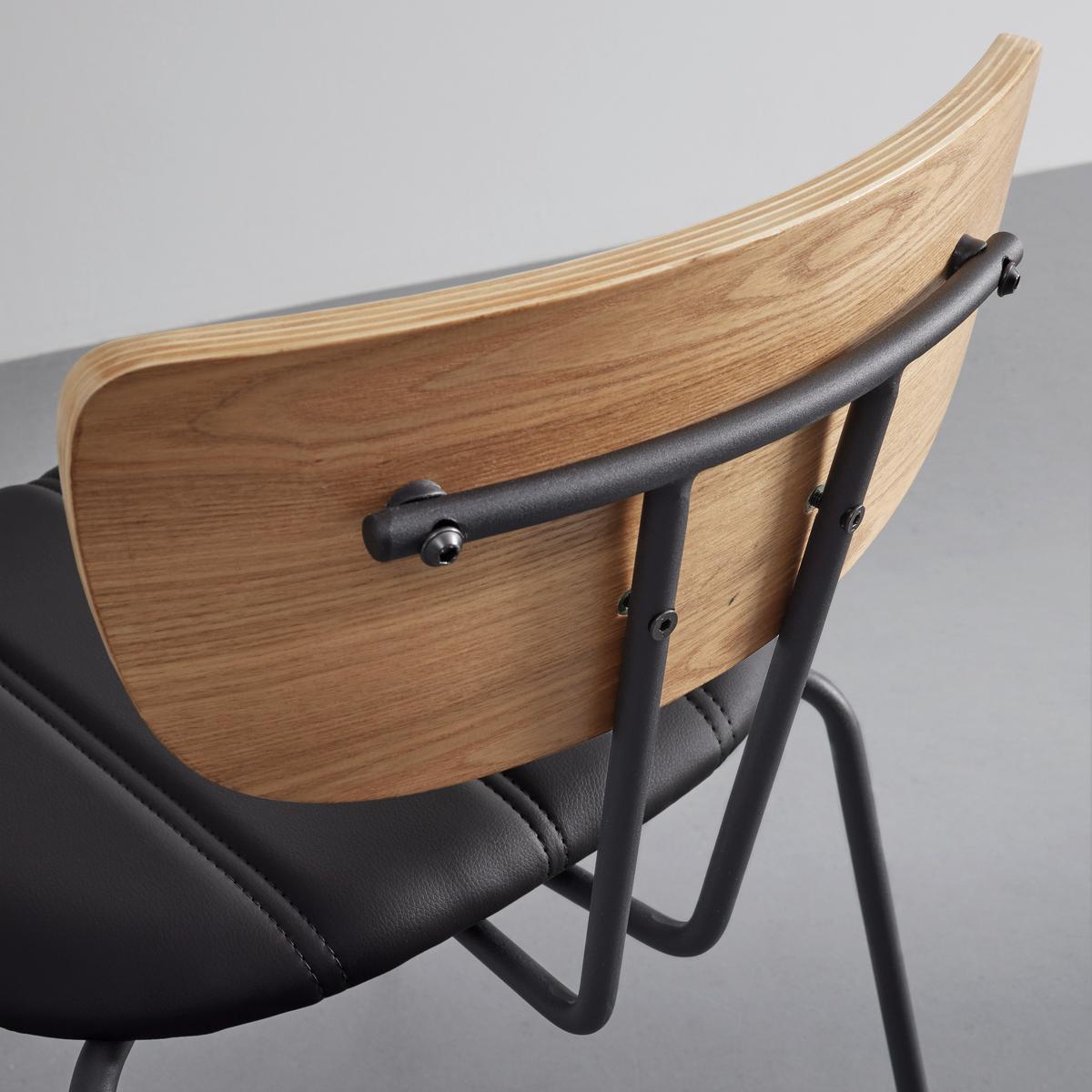 Židle CERA černá - černá/světle hnědá, Moderní, kov/dřevo (42/78/54cm) - Bessagi Home