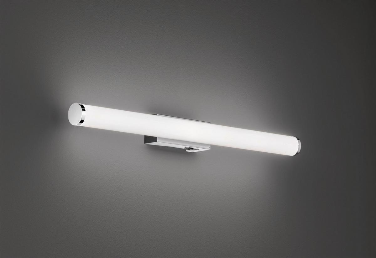 Led Bad-wandleuchte Mattimo Ip44 Mit Schalter, 1-Flammig - Chromfarben/Weiß, Basics, Kunststoff/Metall (60/5,5cm) - Trio Leuchten
