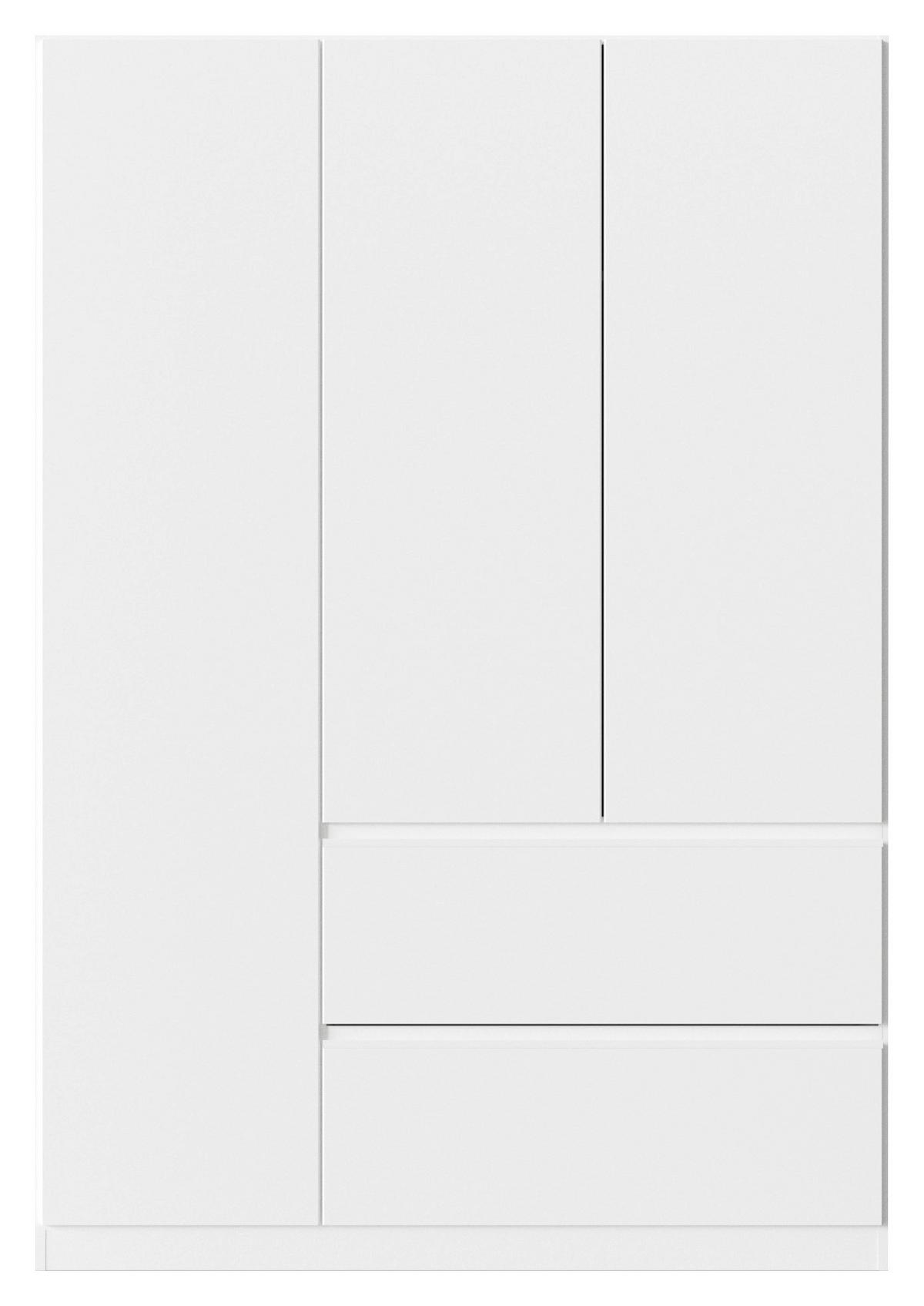 Drehtürenschrank Costa Weiß B: 136 cm - Weiß, MODERN, Holzwerkstoff (136/197/54cm) - Rauch Möbel