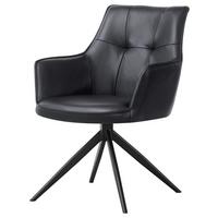 Armlehnstuhl Adriana Echleder schwarz, B: 57cm - Schwarz, MODERN, Leder/Holz (57/87/62cm)