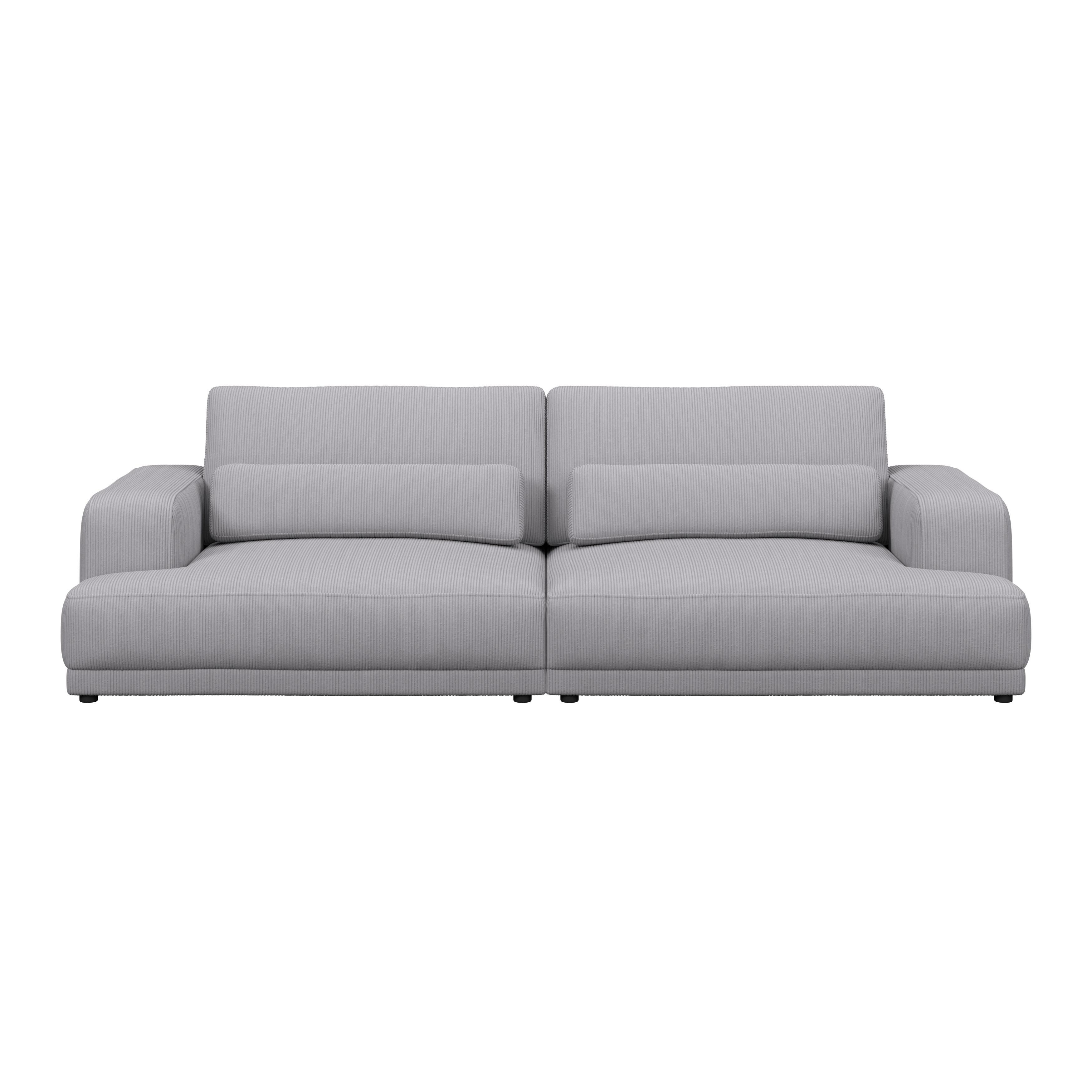 Bigsofa Savona Cord hellgrau, 260x111cm - Hellgrau, Trend, Textil (260/77/111cm) - Luca Bessoni