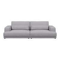 Bigsofa Savona Cord hellgrau, 260x111cm - Hellgrau, Trend, Textil (260/77/111cm) - Luca Bessoni