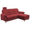 Ecksofa mit Relaxfunktion + USB Anschluss Parole, Mikrof. - Chromfarben/Rot, MODERN, Textil (231/165cm) - Livetastic